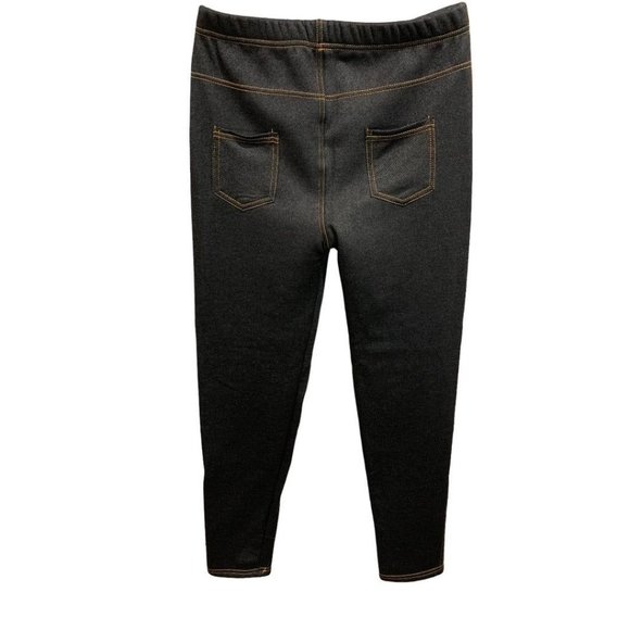 XL Ming Hui Women's New Fleece Lined Denim Look Leggings Jeggings - Picture 7 of 9